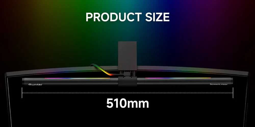 Quntis ML216 RGB Pro+ monitoriaus lempa su belaidžiu valdikliu (51cm)