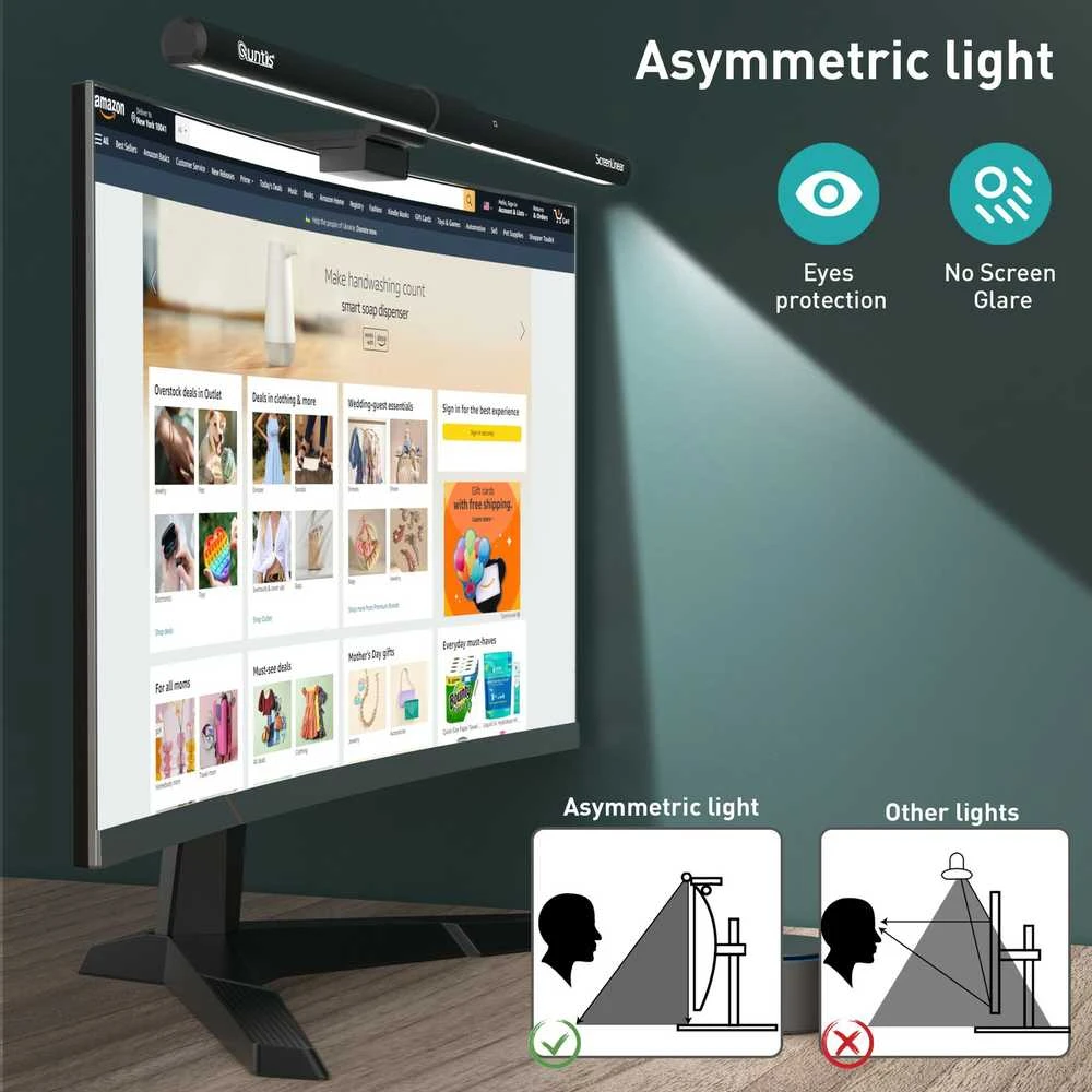 Quntis LED monitoriaus lempa su belaidžiu valdikliu ScreenLinear PRO+ Q-Curve Series MU208 (51 cm)