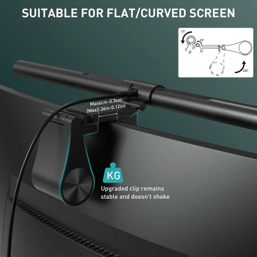 Quntis LED monitoriaus lempa su belaidžiu valdikliu ScreenLinear PRO+ Q-Curve Series MU208 (51 cm)