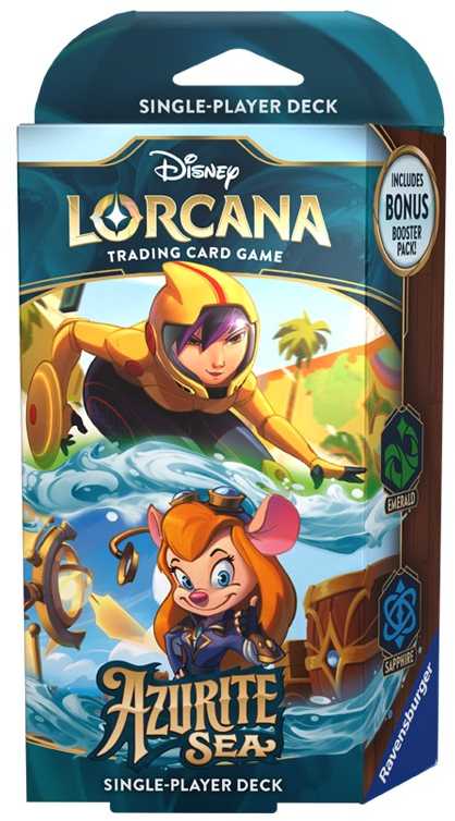 Ravensburger Disney Lorcana: Azurito jūros pradinė kaladė, smaragdas ir safyras