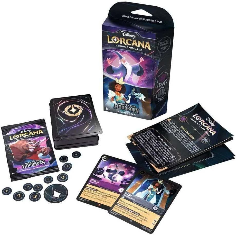 Ravensburger Disney Lorcana - Rise of the Floodborn Starter Deck - Amethyst & Steel