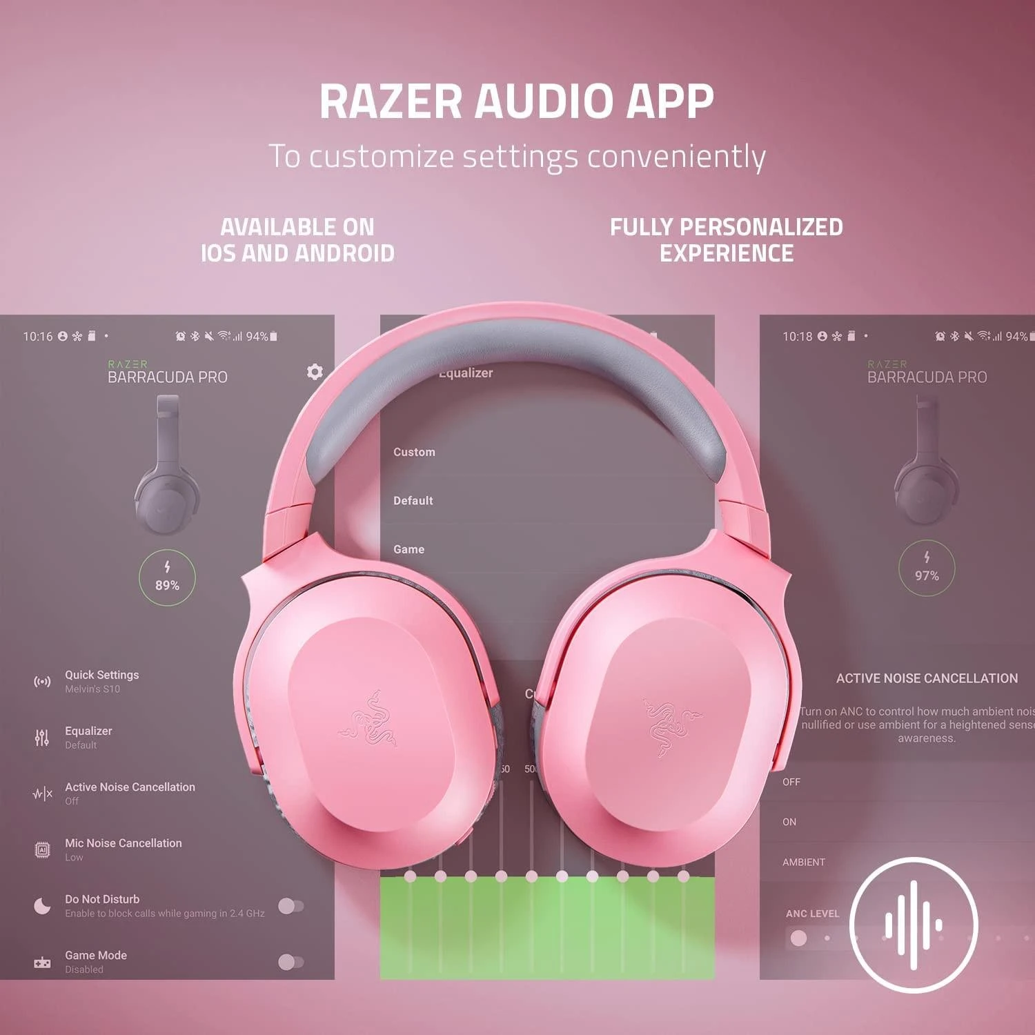 Razer Barracuda X Quartz (2022) Ausinės Žaidimams, Rožinės spalvos , Belaidės/su laidu, Ant ausų uždedamos