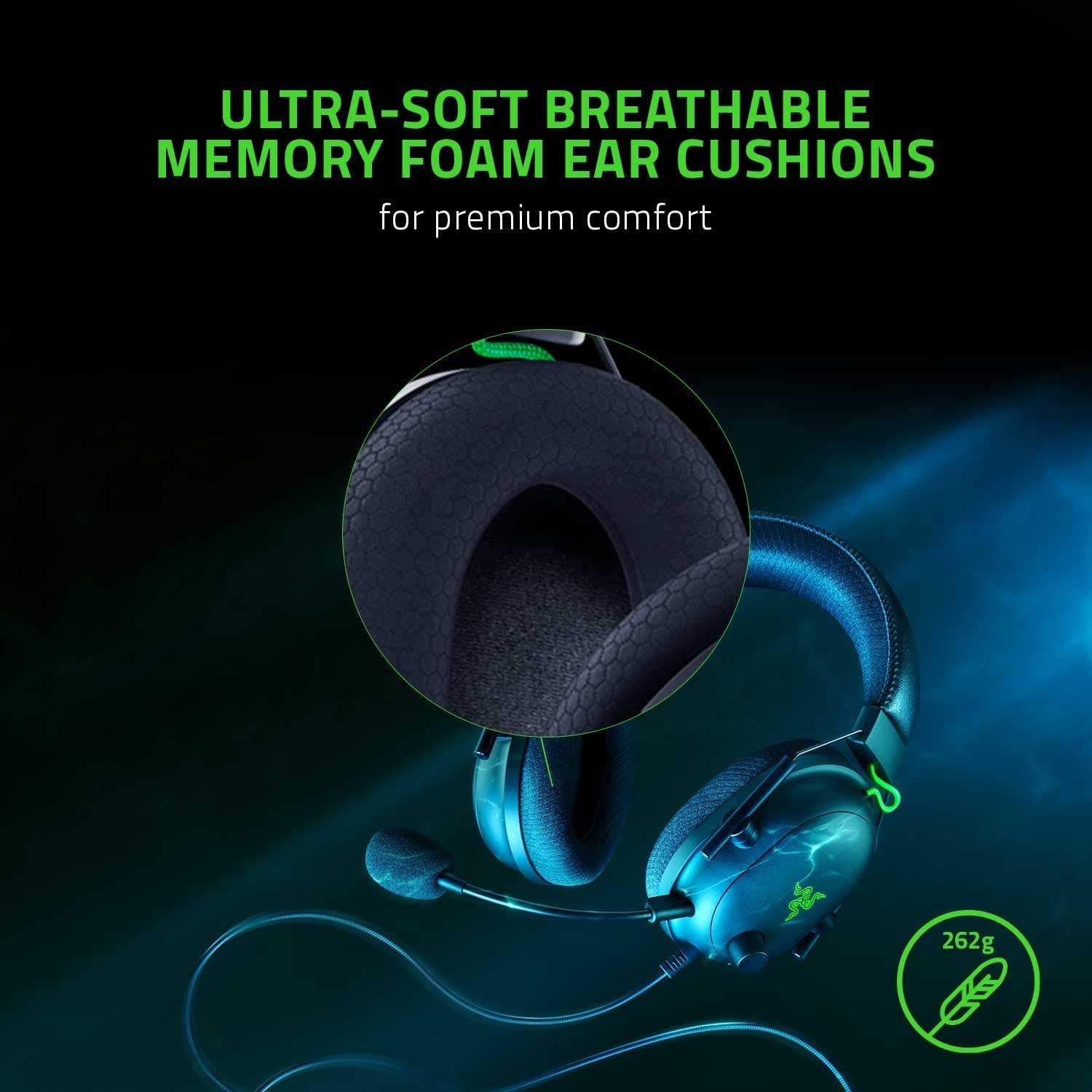 Esports THX Spatial Audio Žaidimų Ausinės Razer BlackShark V2 + USB garso plokštė, Juodos