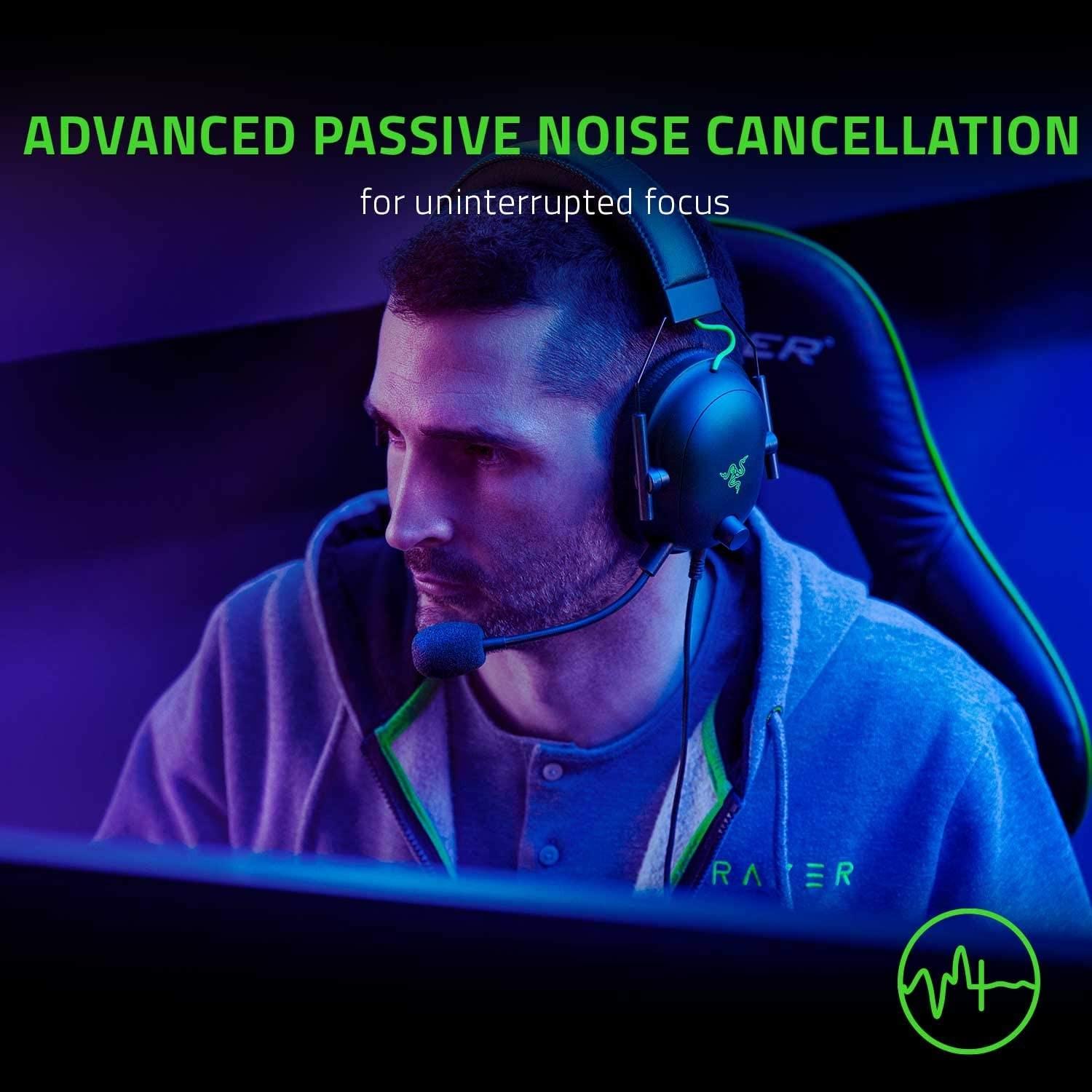 Esports THX Spatial Audio Žaidimų Ausinės Razer BlackShark V2 + USB garso plokštė, Juodos