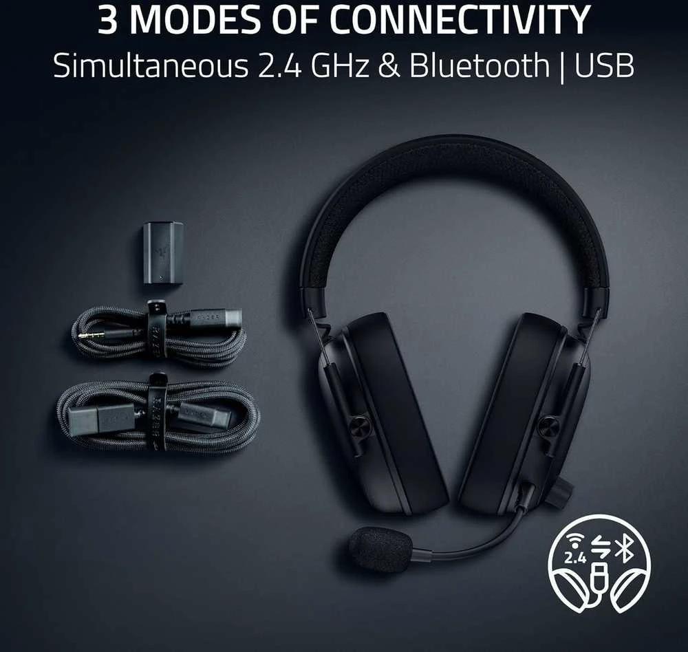 Razer Blackshark V3 juodos belaidės ausinės su mikrofonu