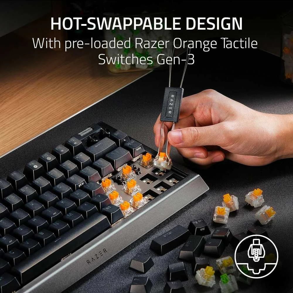 Razer | BlackWidow V4 75% | Mechaninė klaviatūra žaidimams | su laidu | US | Juodas