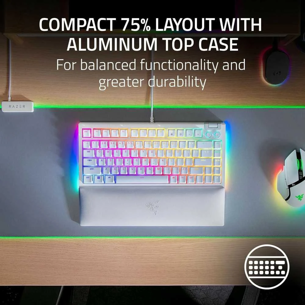 Razer | BlackWidow V4 75% | Klaviatūra žaidimams | su laidu | US | Mechaninė Switches