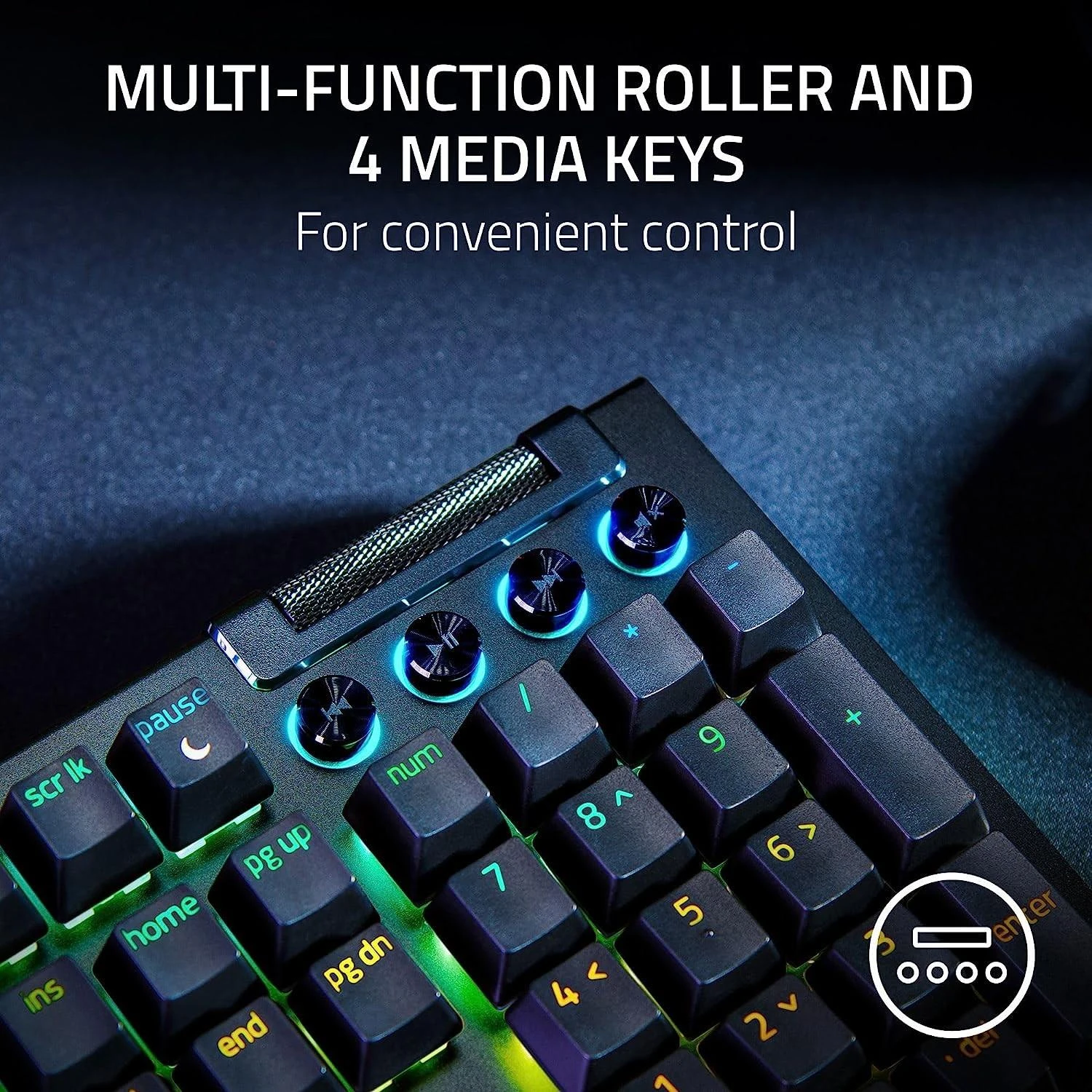Razer | BlackWidow V4 | Mechaninė klaviatūra žaidimams | su laidu | RGB LED pašvietimas | US | Geltona Switches | Juodas