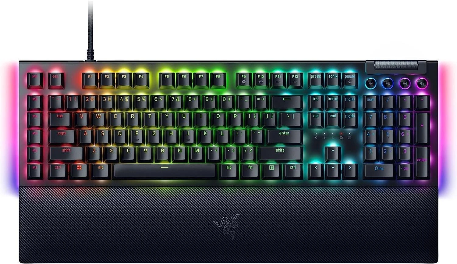 Razer | BlackWidow V4 | Mechaninė klaviatūra žaidimams | su laidu | RGB LED pašvietimas | US | Geltona Switches | Juodas