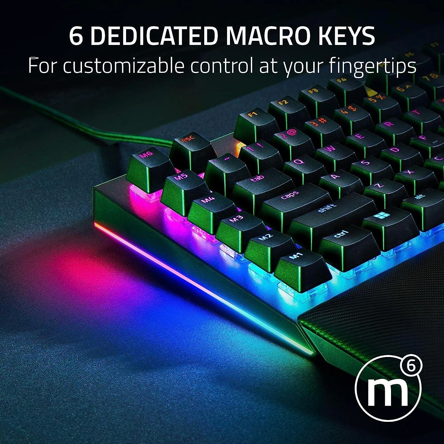 Razer | BlackWidow V4 | Mechaninė klaviatūra žaidimams | su laidu | US | Žalias Switch | Juodas