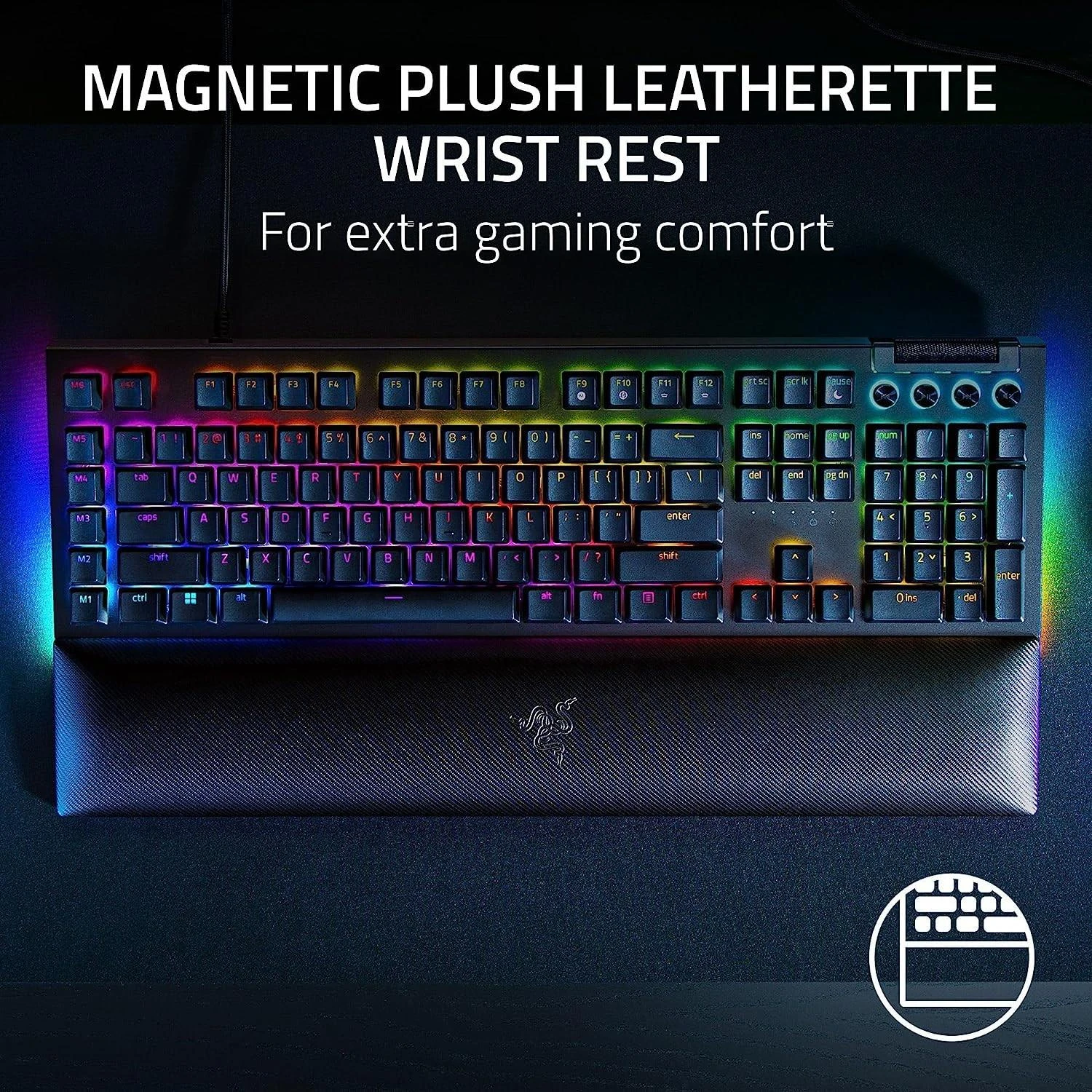 Razer | BlackWidow V4 | Mechaninė klaviatūra žaidimams | su laidu | RGB LED pašvietimas | US | Geltona Switches | Juodas