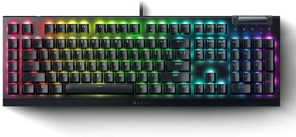 Mechaninė žaidimų klaviatūra Razer BlackWidow V4 X, US išdėstymas, geltonas jungiklis, su laidu, Juodos spalvos