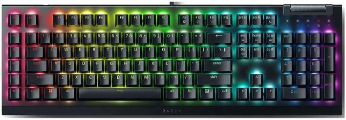Mechaninė žaidimų klaviatūra Razer BlackWidow V4 X, US išdėstymas, geltonas jungiklis, su laidu, Juodos spalvos
