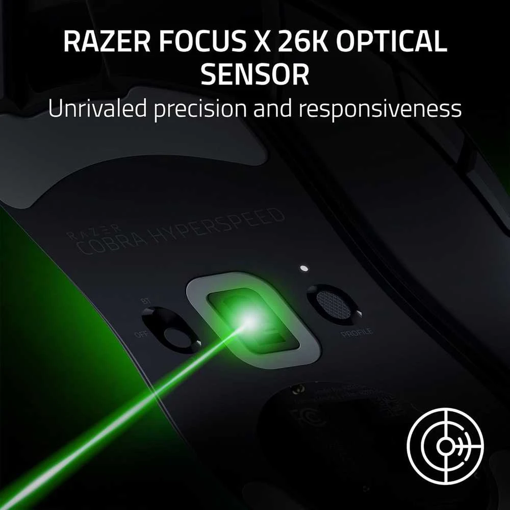 Pelė Myszka žaidimams Razer Cobra HyperSpeed belaidė 26000 dpi optinė juoda