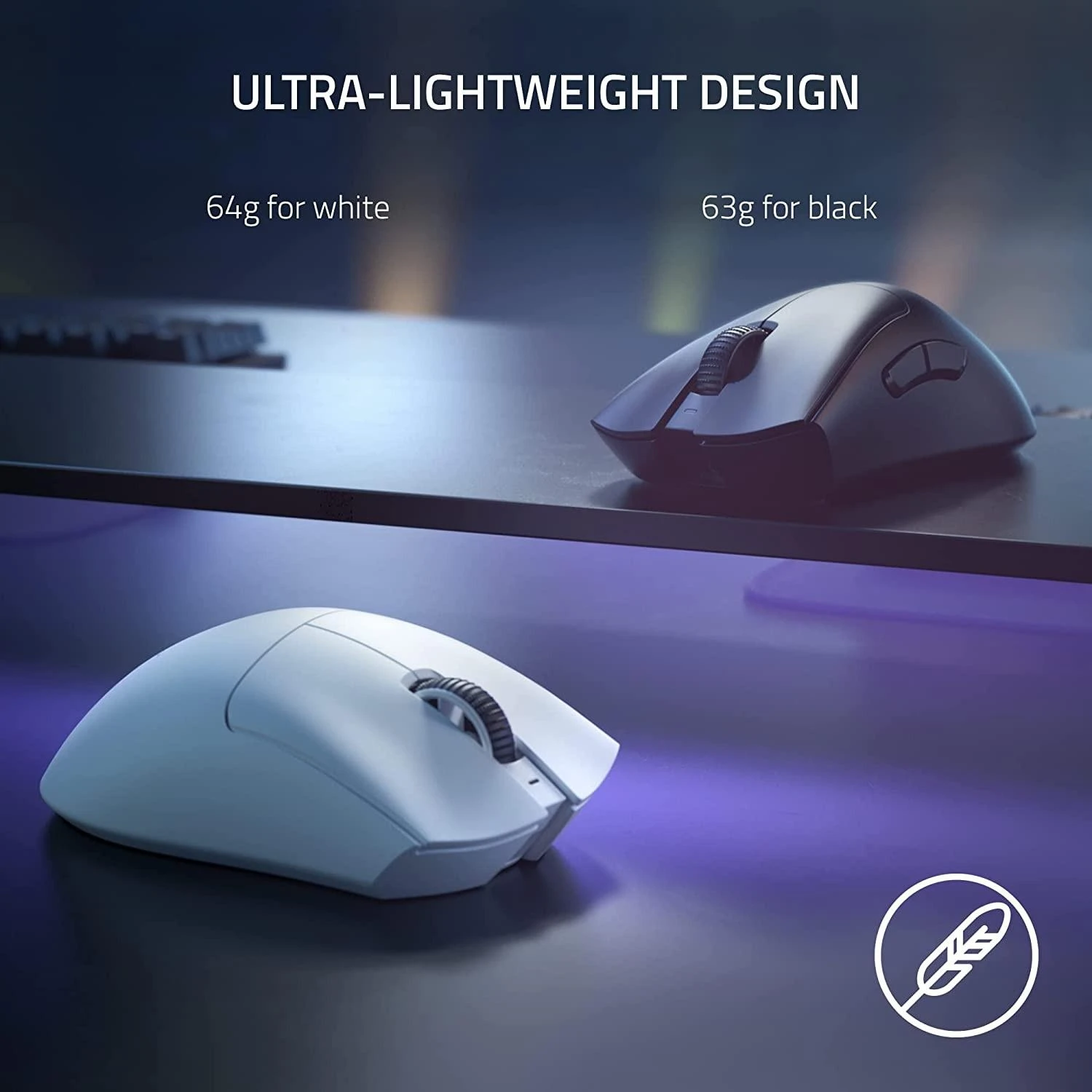 Razer DeathAdder V3 Pro belaidė pelė žaidimamas, Baltos spalvos