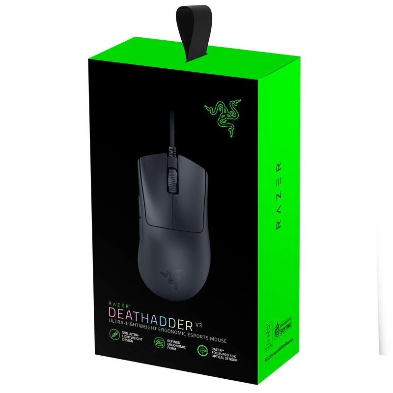 Razer | Pelė žaidimams | DeathAdder V3 | Pelė žaidimams | su laidu | Optinė | Juodas | No