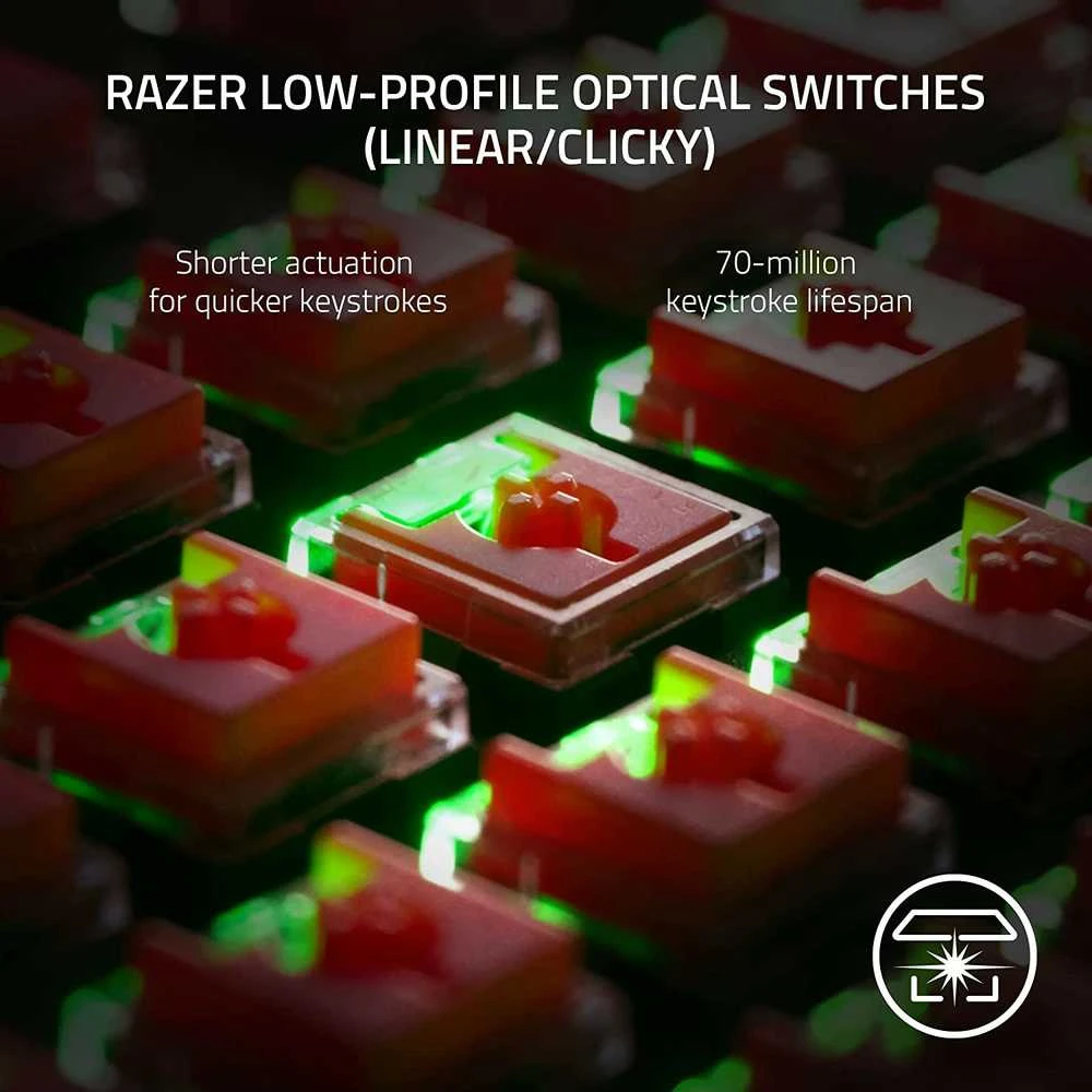 Razer | Klaviatūra žaidimams | Deathstalker V2 Pro | Klaviatūra žaidimams | Wireless | Bluetooth | RGB LED pašvietimas | Belaidė jungtis | US | Optical Switch | Juodas