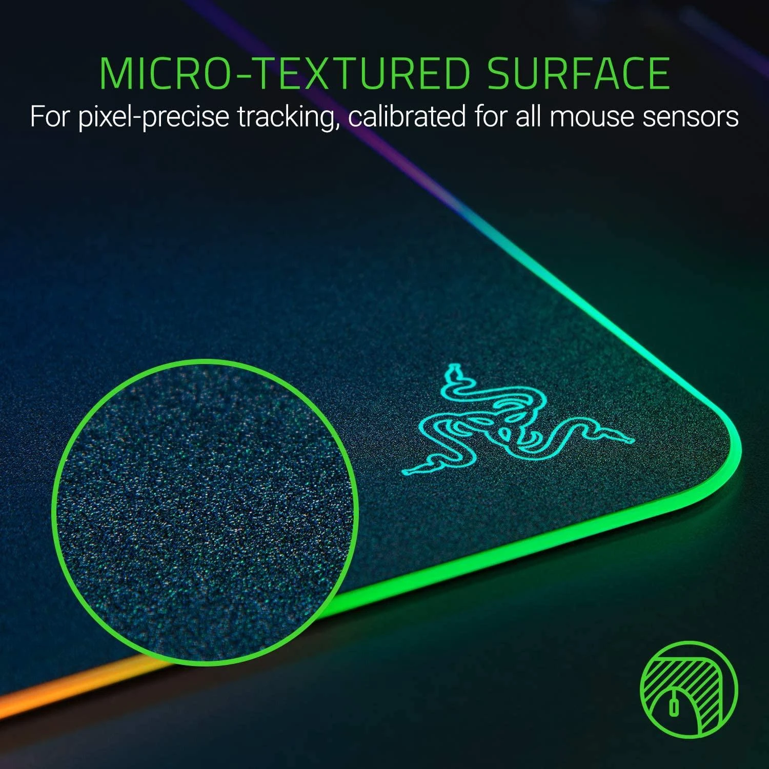 Pelės kilimėlis žaidimams Razer Firefly V2, Chroma, Juodas