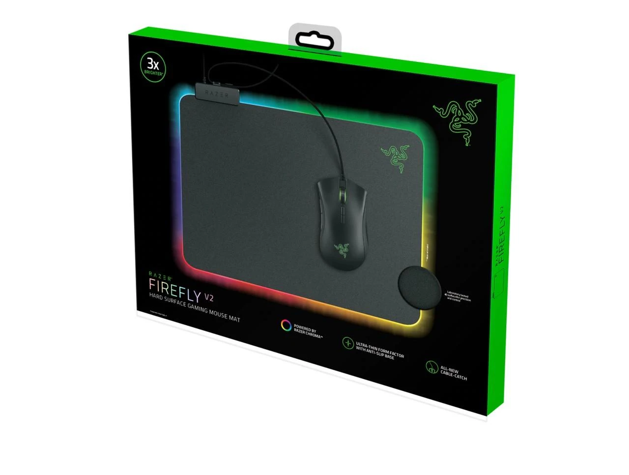 Pelės kilimėlis žaidimams Razer Firefly V2, Chroma, Juodas
