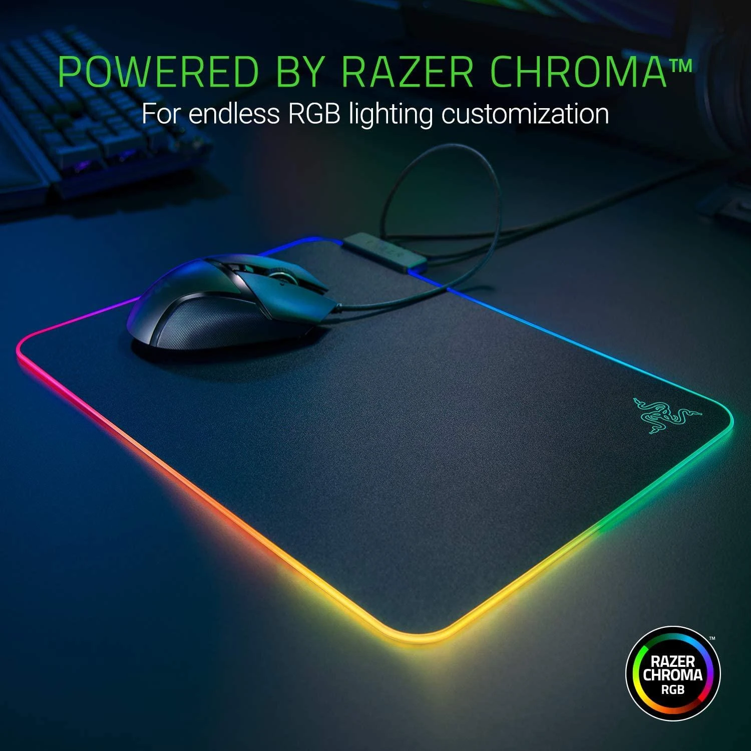 Pelės kilimėlis žaidimams Razer Firefly V2, Chroma, Juodas