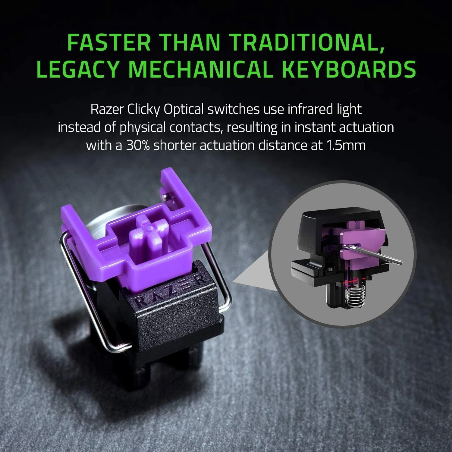 60% Mechaninė Žaidimų klaviatūra Razer Huntsman Mini, Red Switch, US išdėstymas