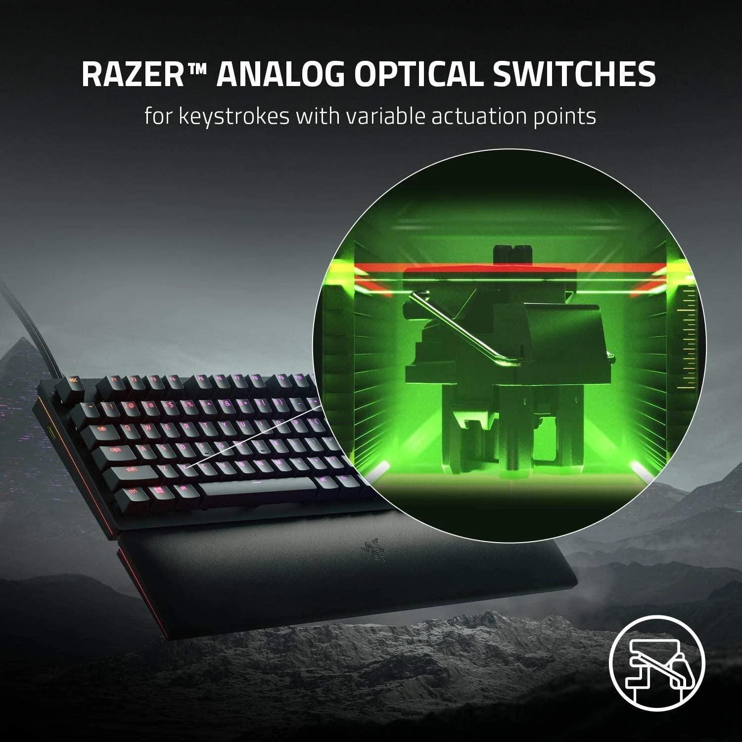 Analoginė Optinė Žaidimų klaviatūra Razer Huntsman V2, US išdėstymas