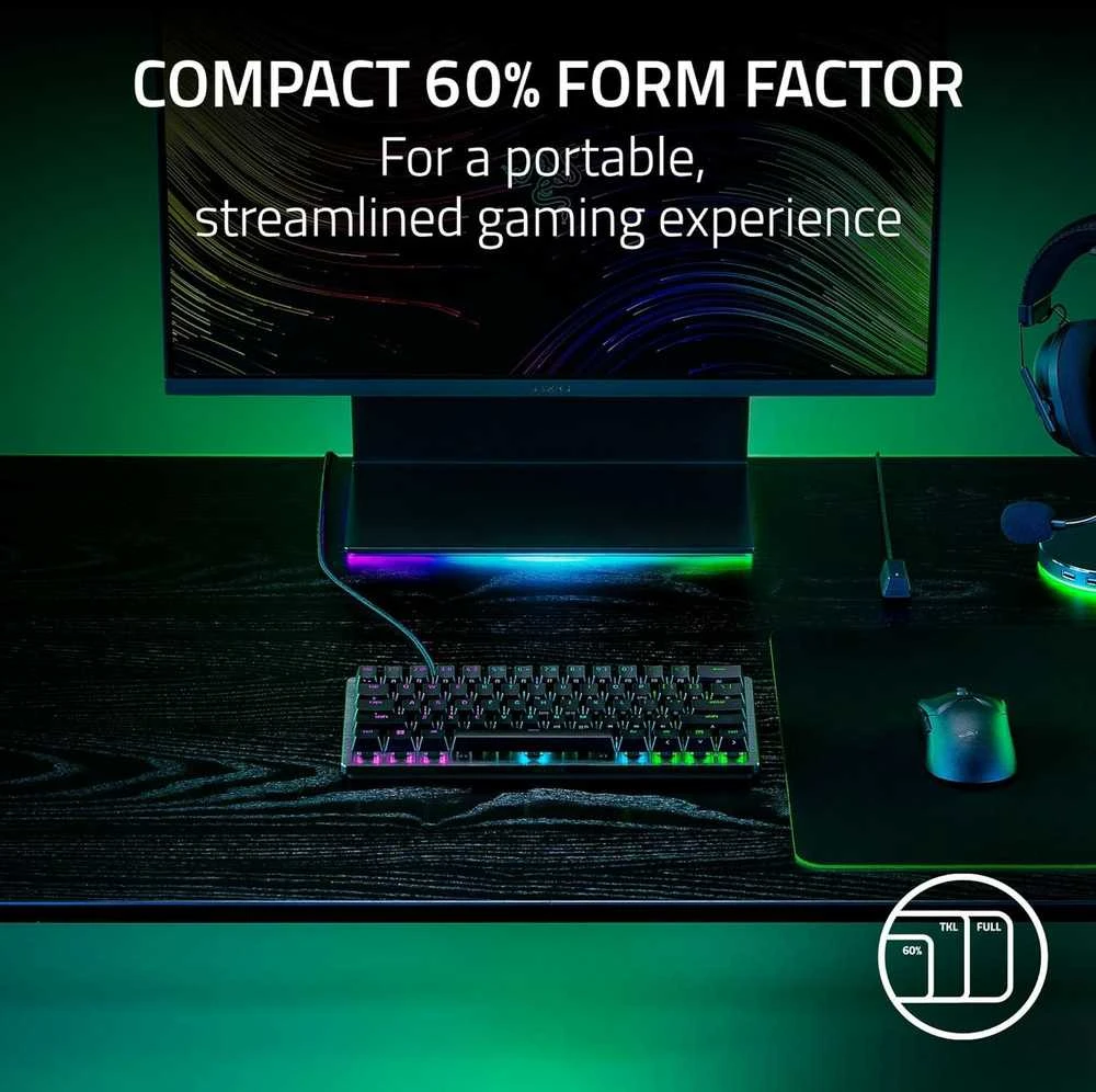 Razer | Huntsman V3 Pro Mini | Klaviatūra žaidimams | su laidu | US | Juodas