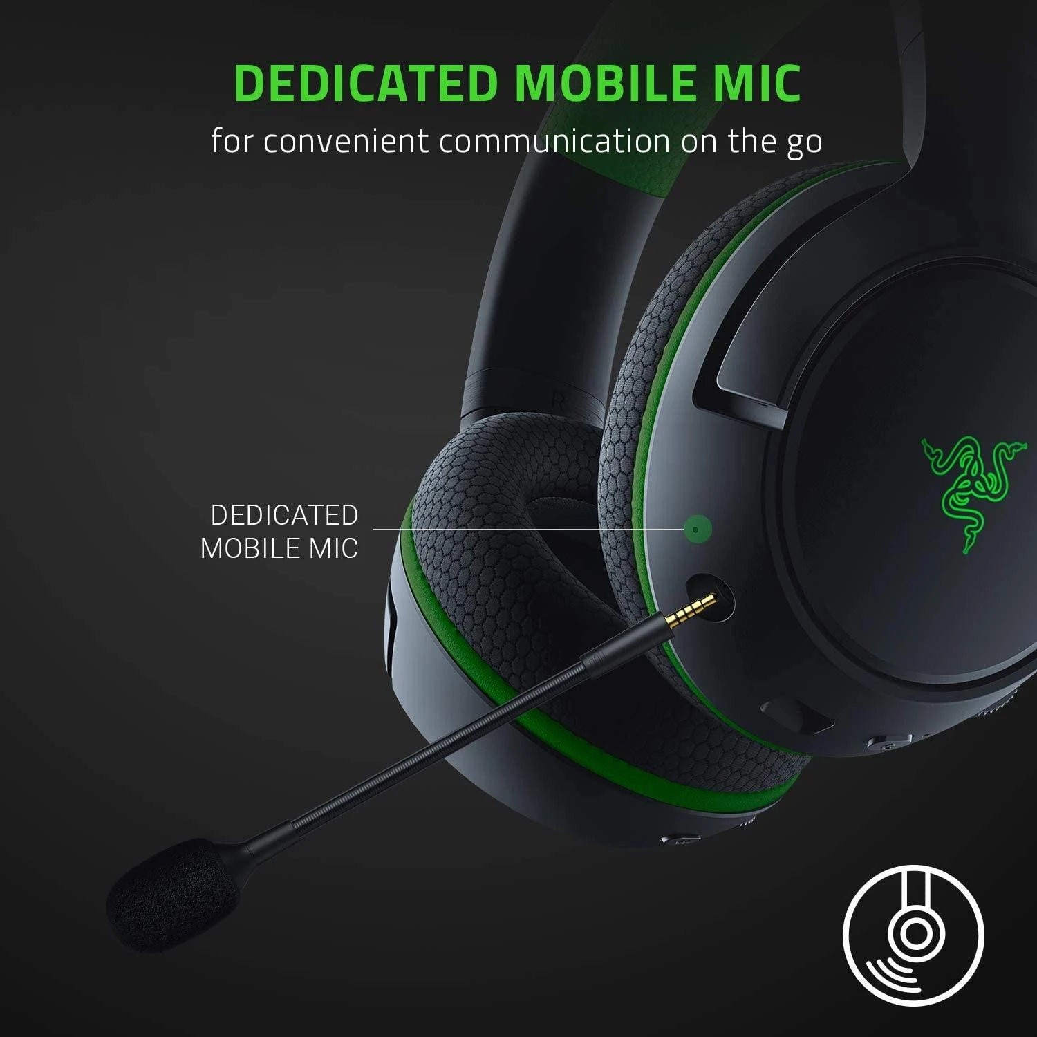 Belaidės žaidimų ausinės Razer Kaira Pro, skirtos Xbox Series X ir mobiliems Xbox žaidimams, Juodos spalvos