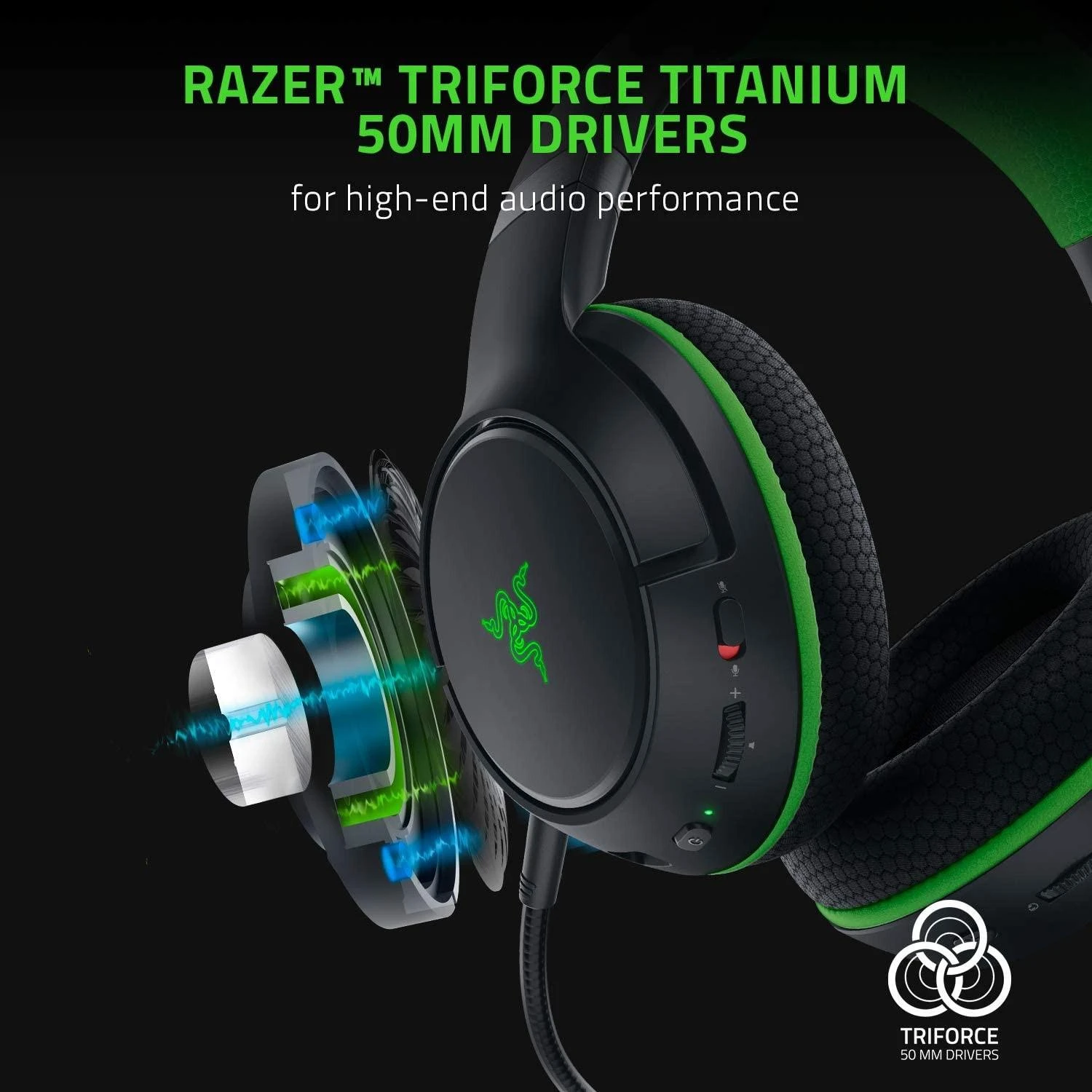 Belaidės žaidimų ausinės Razer Kaira Pro, skirtos Xbox Series X ir mobiliems Xbox žaidimams, Juodos spalvos