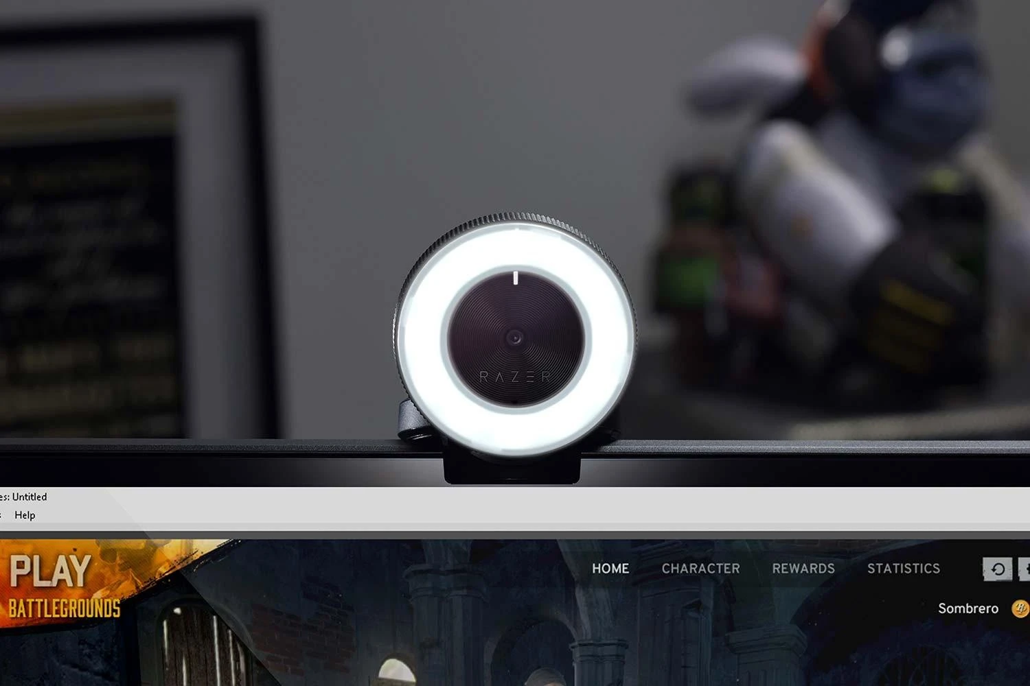 Internetinė kamera Razer Kiyo - Streaming Camera with Ring Lighting (USB Webcam, HD Video 720p, 60 FPS, Compatible with Open Broadcaster Software, Xsplit, Autofocus, Camera Clip, Tripod Connection) Juodas