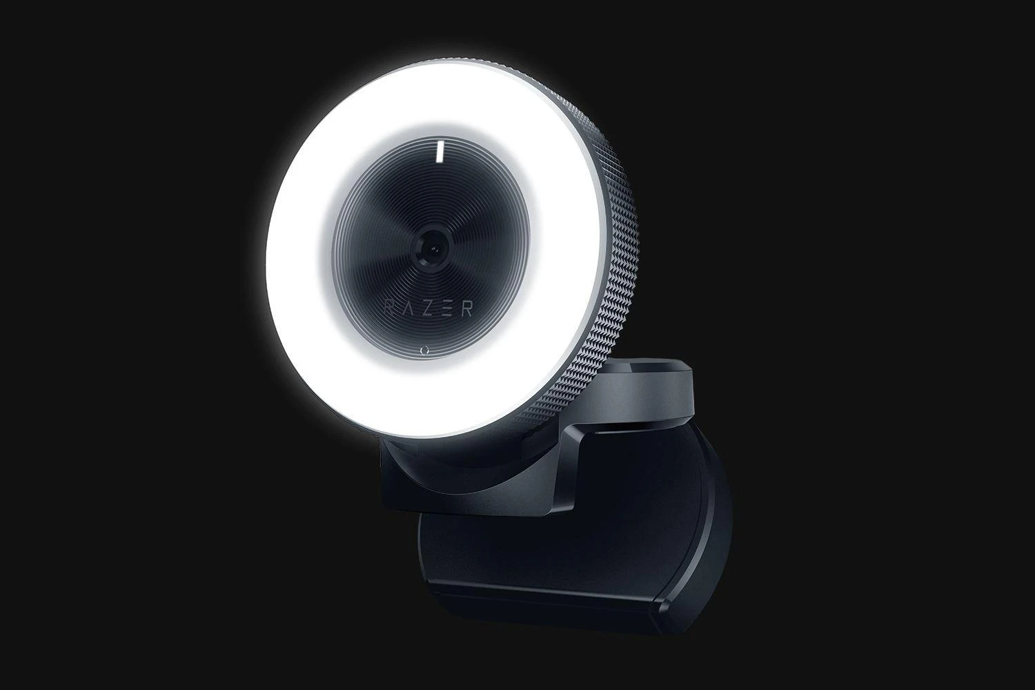 Internetinė kamera Razer Kiyo - Streaming Camera with Ring Lighting (USB Webcam, HD Video 720p, 60 FPS, Compatible with Open Broadcaster Software, Xsplit, Autofocus, Camera Clip, Tripod Connection) Juodas