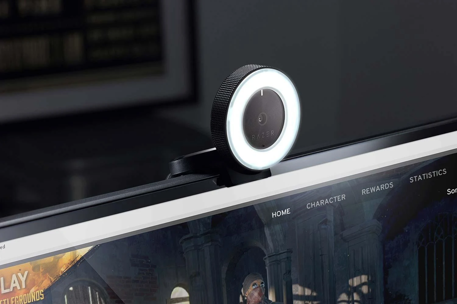 Internetinė kamera Razer Kiyo - Streaming Camera with Ring Lighting (USB Webcam, HD Video 720p, 60 FPS, Compatible with Open Broadcaster Software, Xsplit, Autofocus, Camera Clip, Tripod Connection) Juodas
