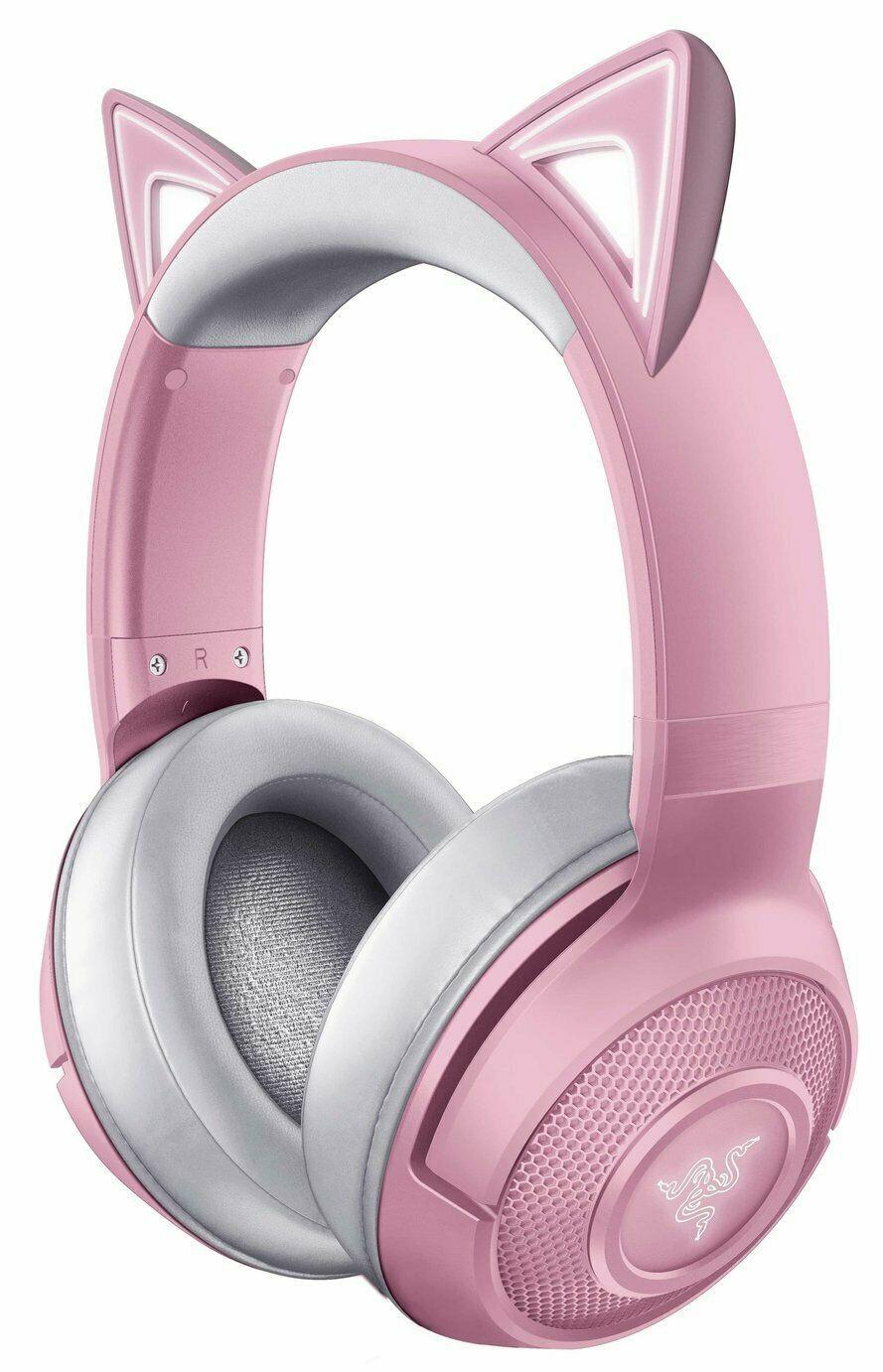 Belaidės Žaidimų Ausinės Razer BT Kraken Kitty Edition Quartz, Bluetooth  5.0, Chroma, 40ms low latency | Varle.lt