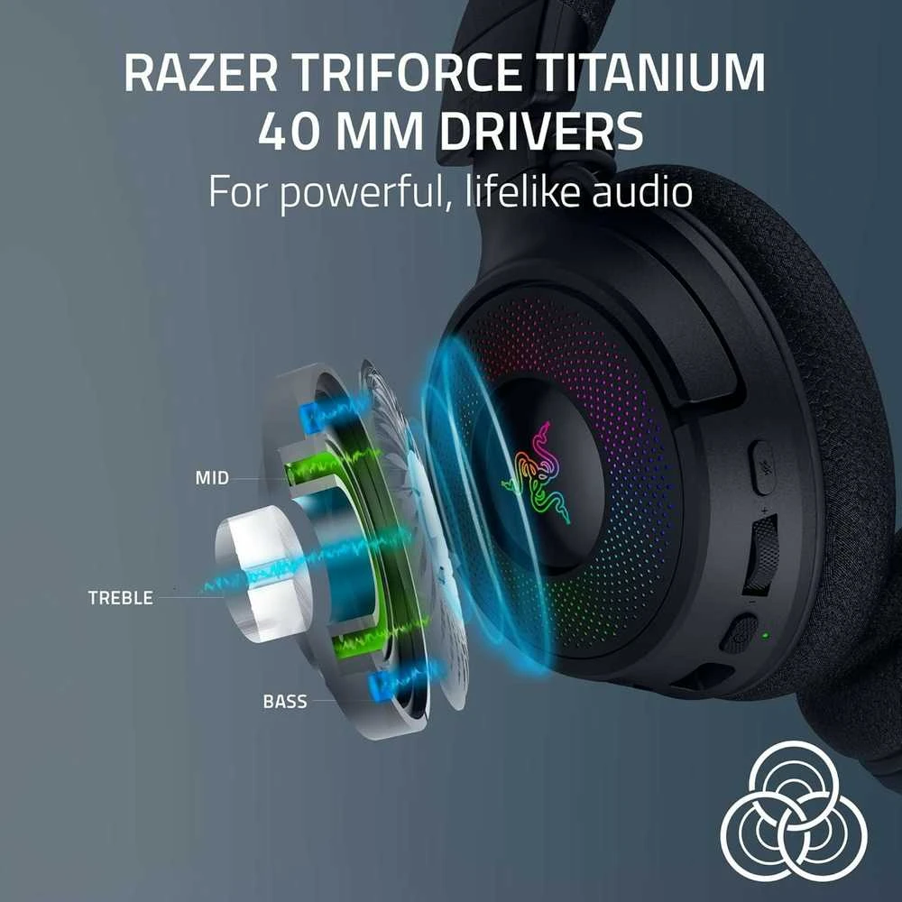 Razer Ausinės Žaidimams | Kraken V4 | Belaidės/su laidu | Over-Ear | Mikrofonas | Juodas