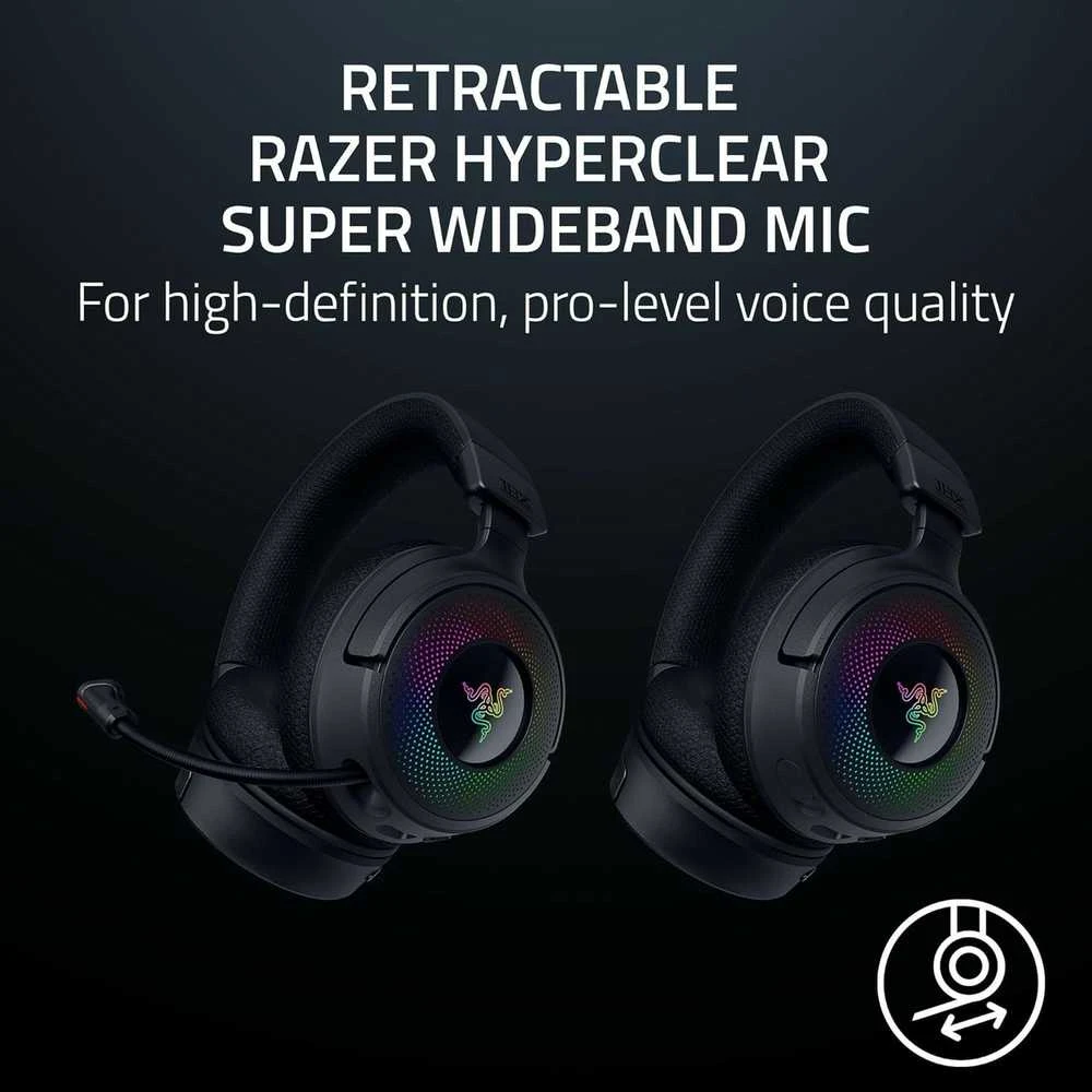 Razer Ausinės Žaidimams | Kraken V4 | Belaidės/su laidu | Over-Ear | Mikrofonas | Juodas