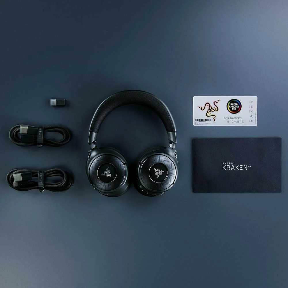 Razer Ausinės Žaidimams | Kraken V4 | Belaidės/su laidu | Over-Ear | Mikrofonas | Juodas