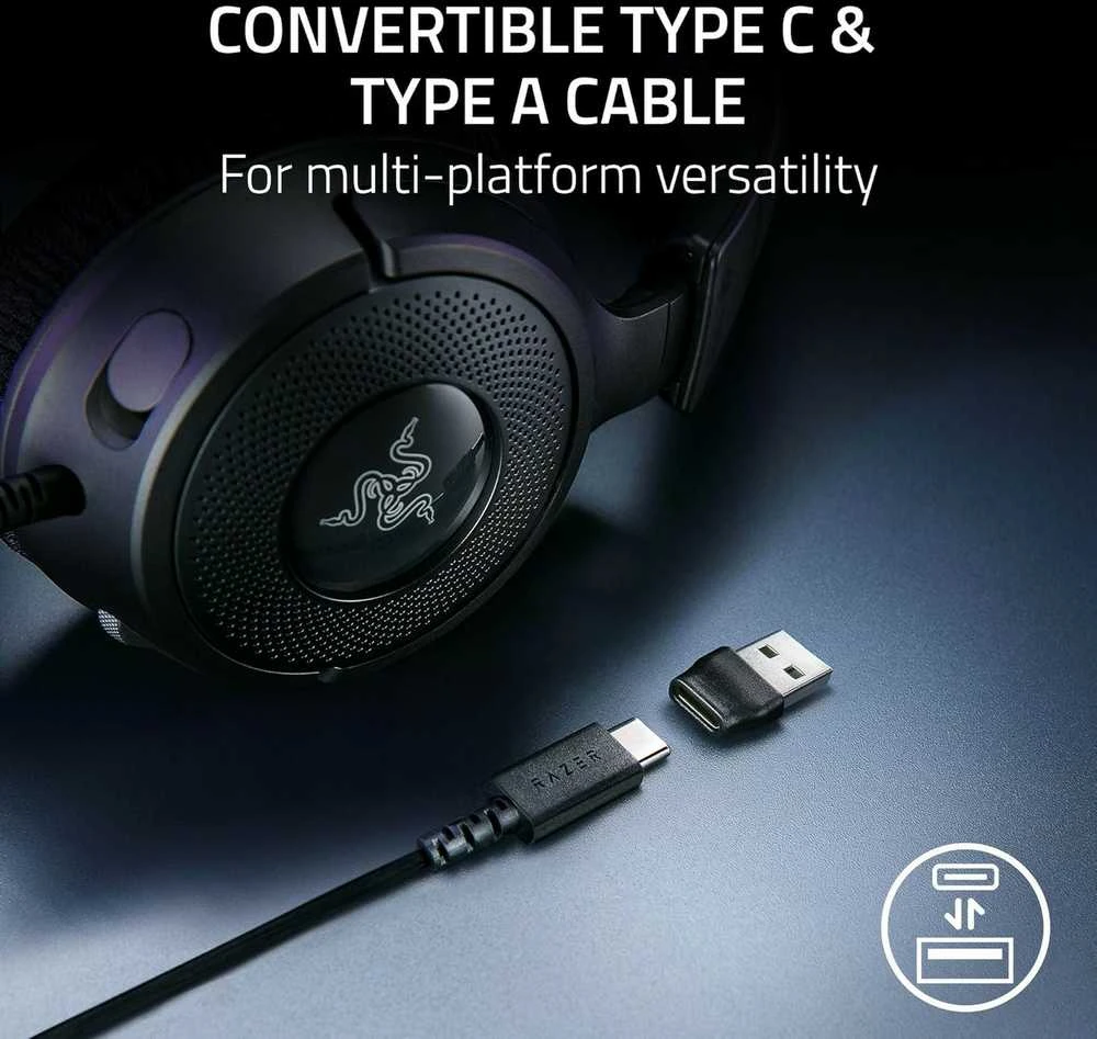Razer Ausinės Žaidimams | Kraken V4 X | su laidu | Over-Ear | Mikrofonas | Juodas