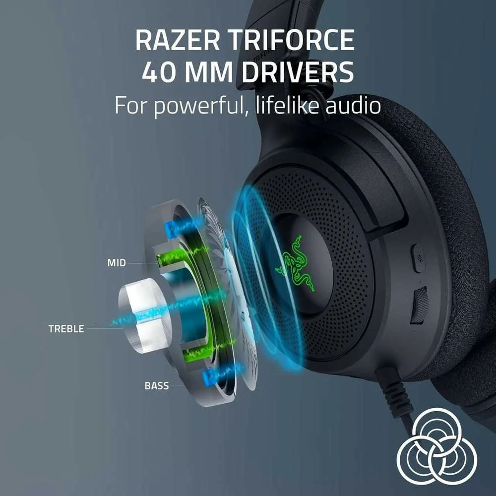 Razer Ausinės Žaidimams | Kraken V4 X | su laidu | Over-Ear | Mikrofonas | Juodas
