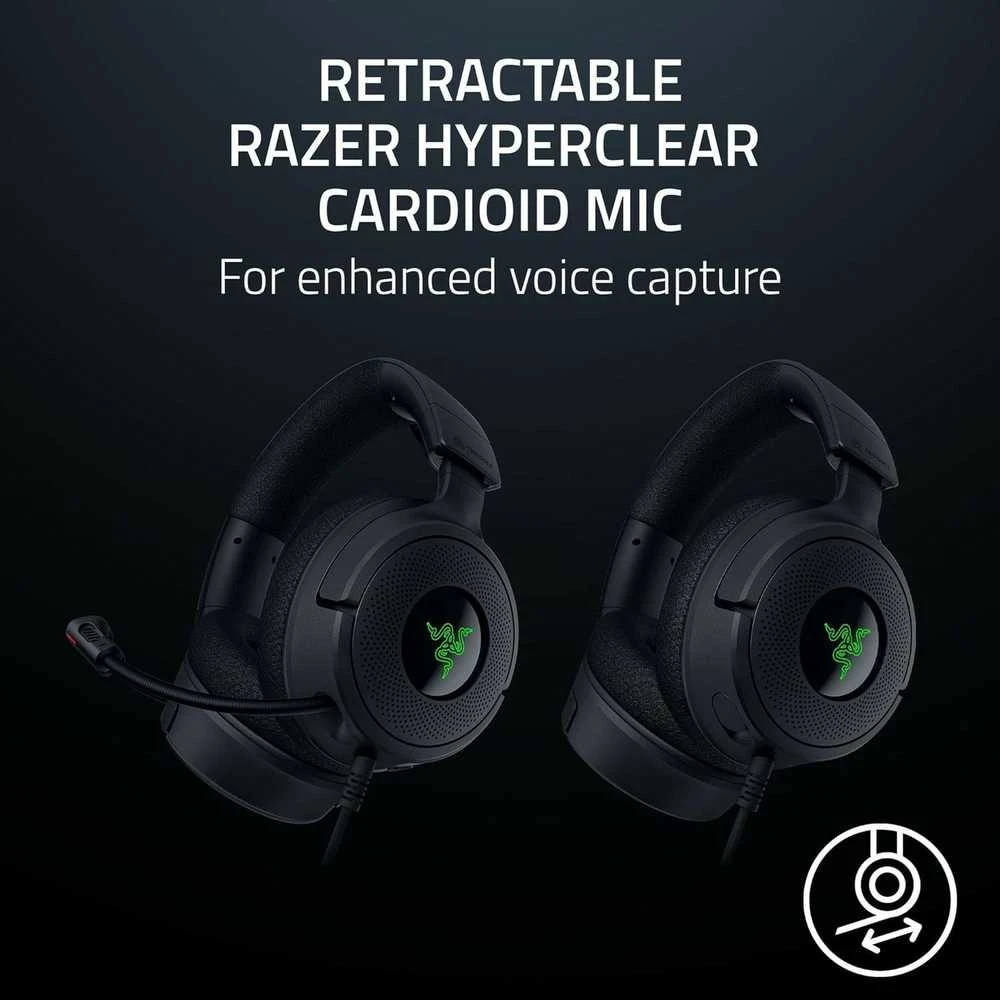 Razer Ausinės Žaidimams | Kraken V4 X | su laidu | Over-Ear | Mikrofonas | Juodas
