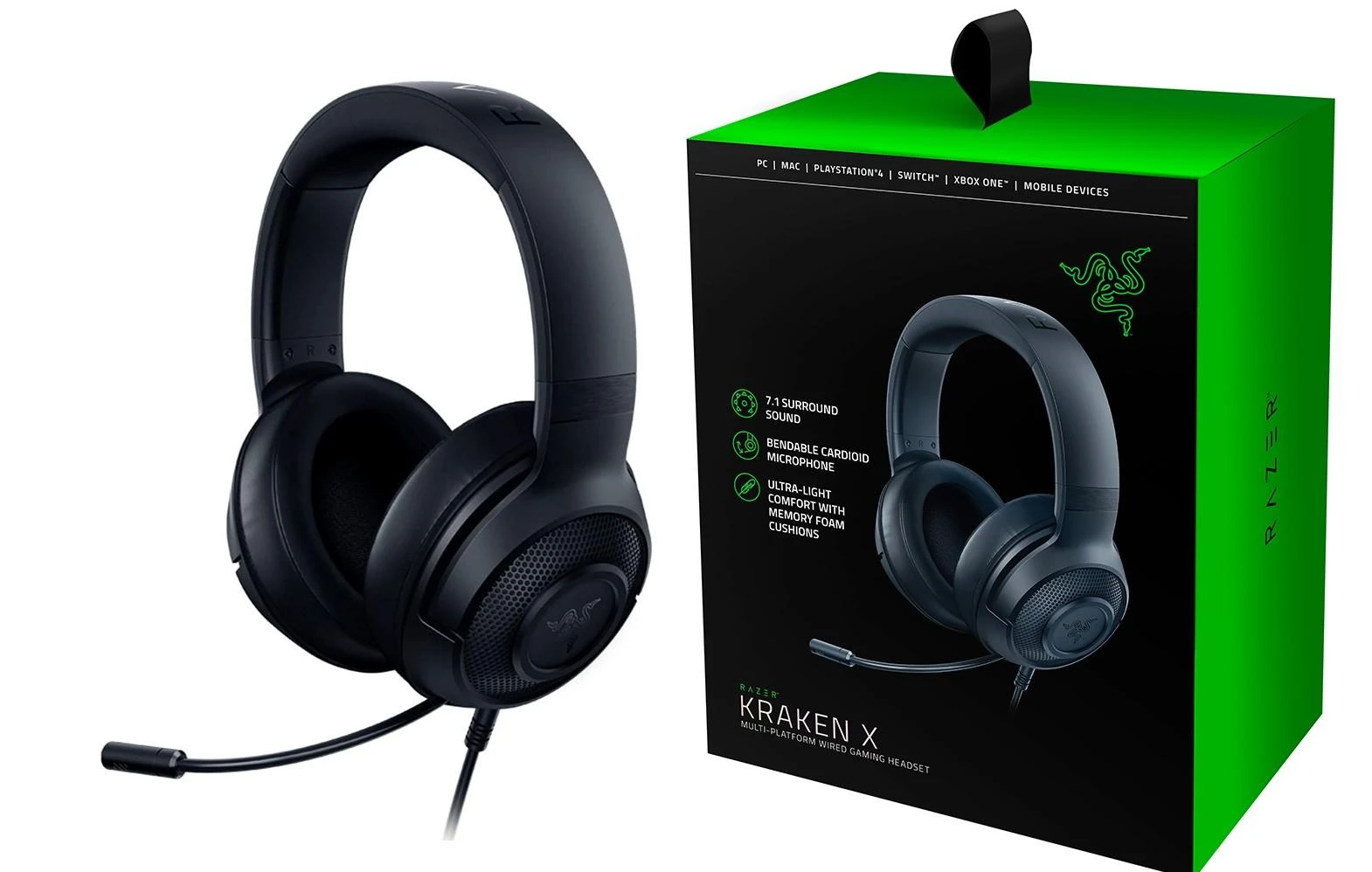 Žaidimų Ausinės Razer Kraken X Lite