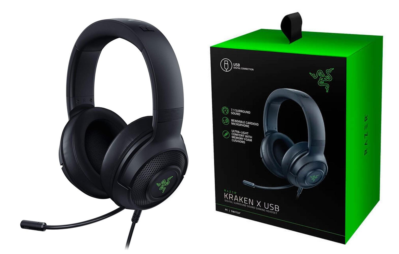 Žaidimų Ausinės Razer Kraken X USB, su 