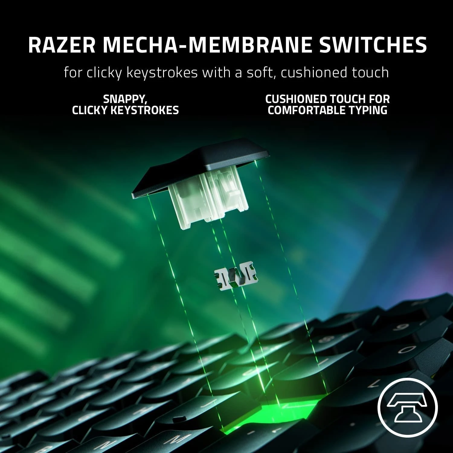 Razer | Ornata V3 | Klaviatūra žaidimams | su laidu | RGB LED pašvietimas | US | Mecha-Membrane | Juodas