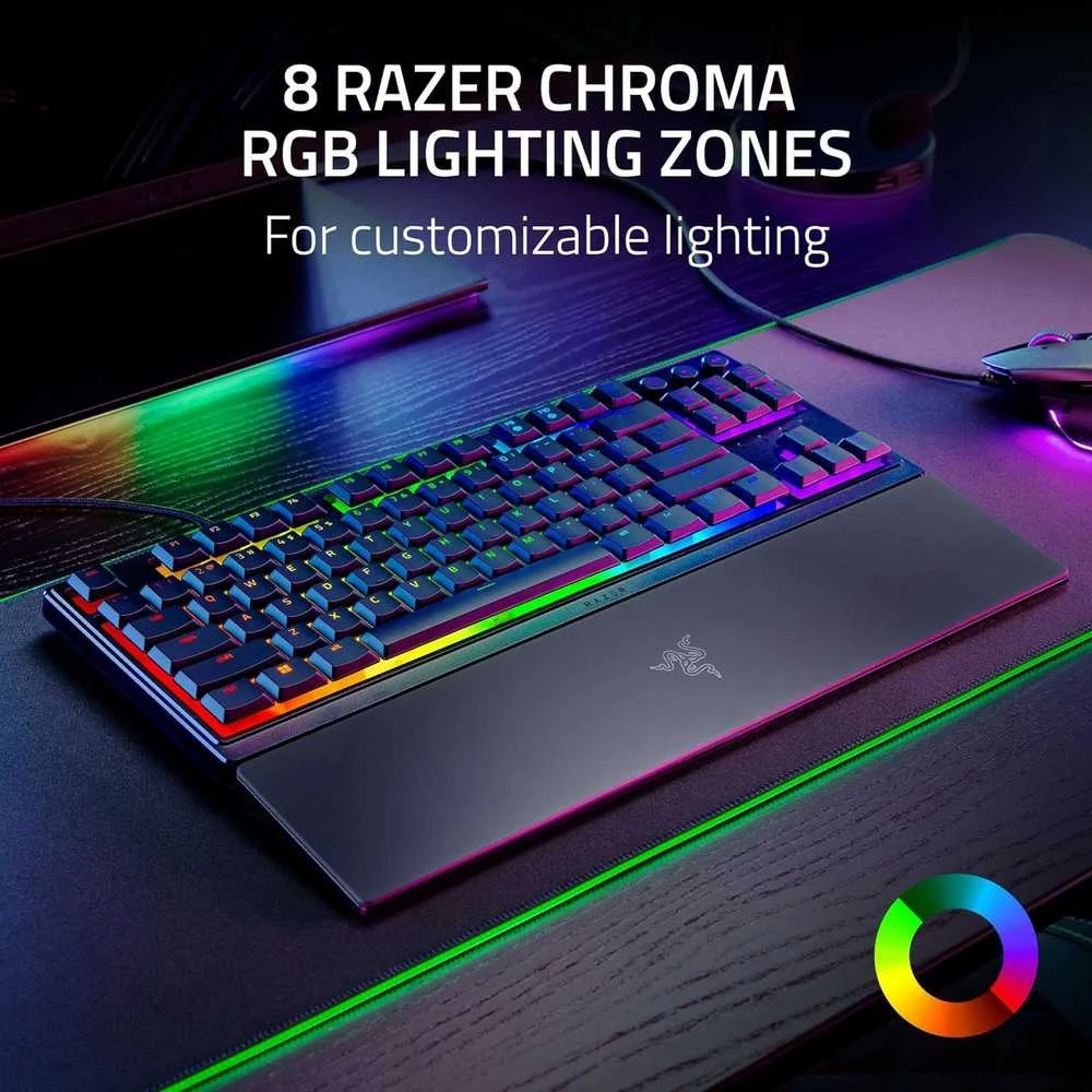 Razer | Ornata V3 Tenkeyless | Mechaninė klaviatūra žaidimams | su laidu | RGB LED pašvietimas | US | Juodas