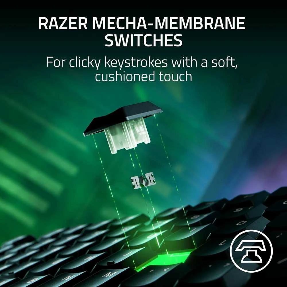 Razer | Ornata V3 Tenkeyless | Mechaninė klaviatūra žaidimams | su laidu | RGB LED pašvietimas | US | Juodas