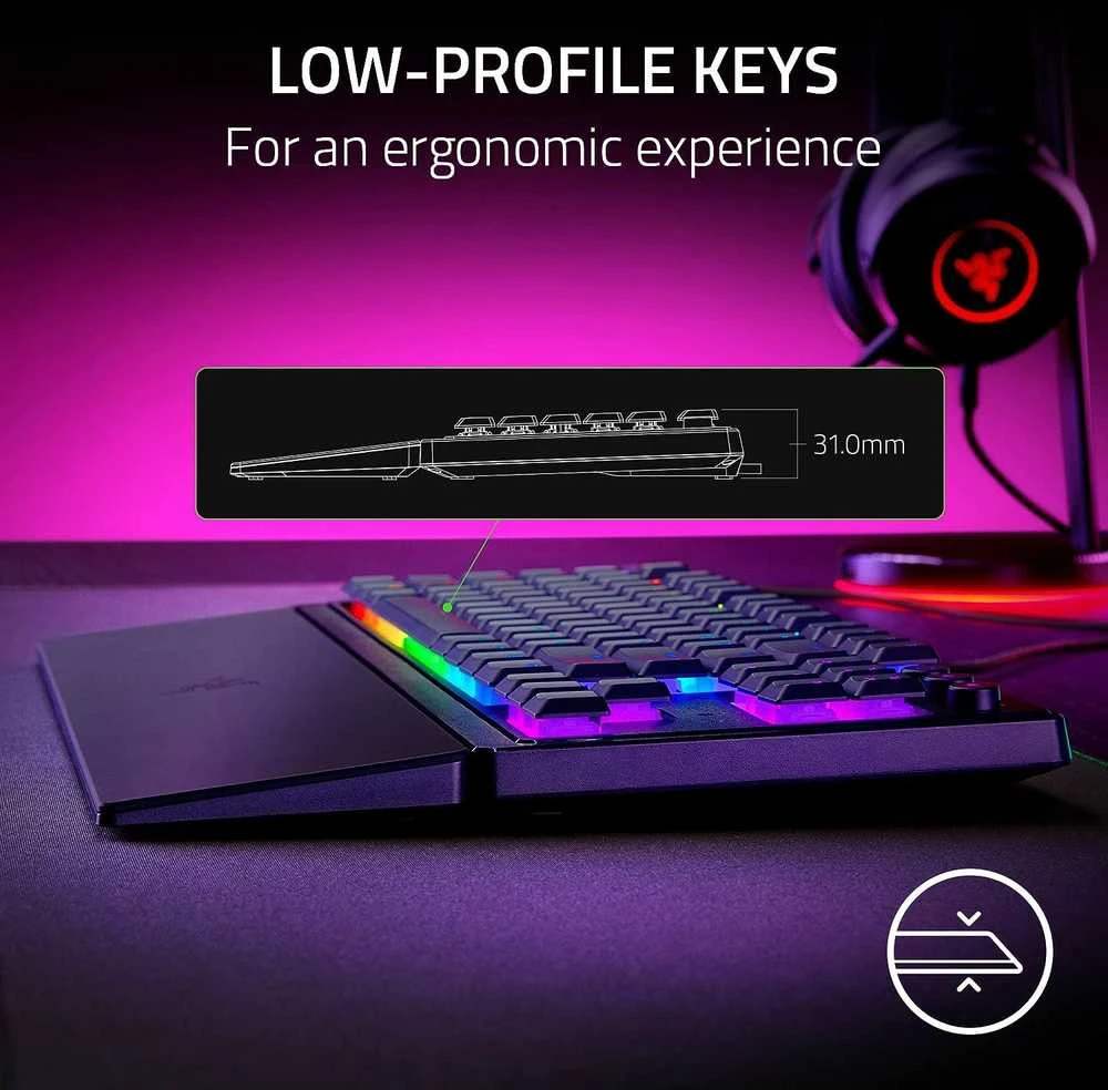 Razer | Ornata V3 Tenkeyless | Mechaninė klaviatūra žaidimams | su laidu | RGB LED pašvietimas | US | Juodas