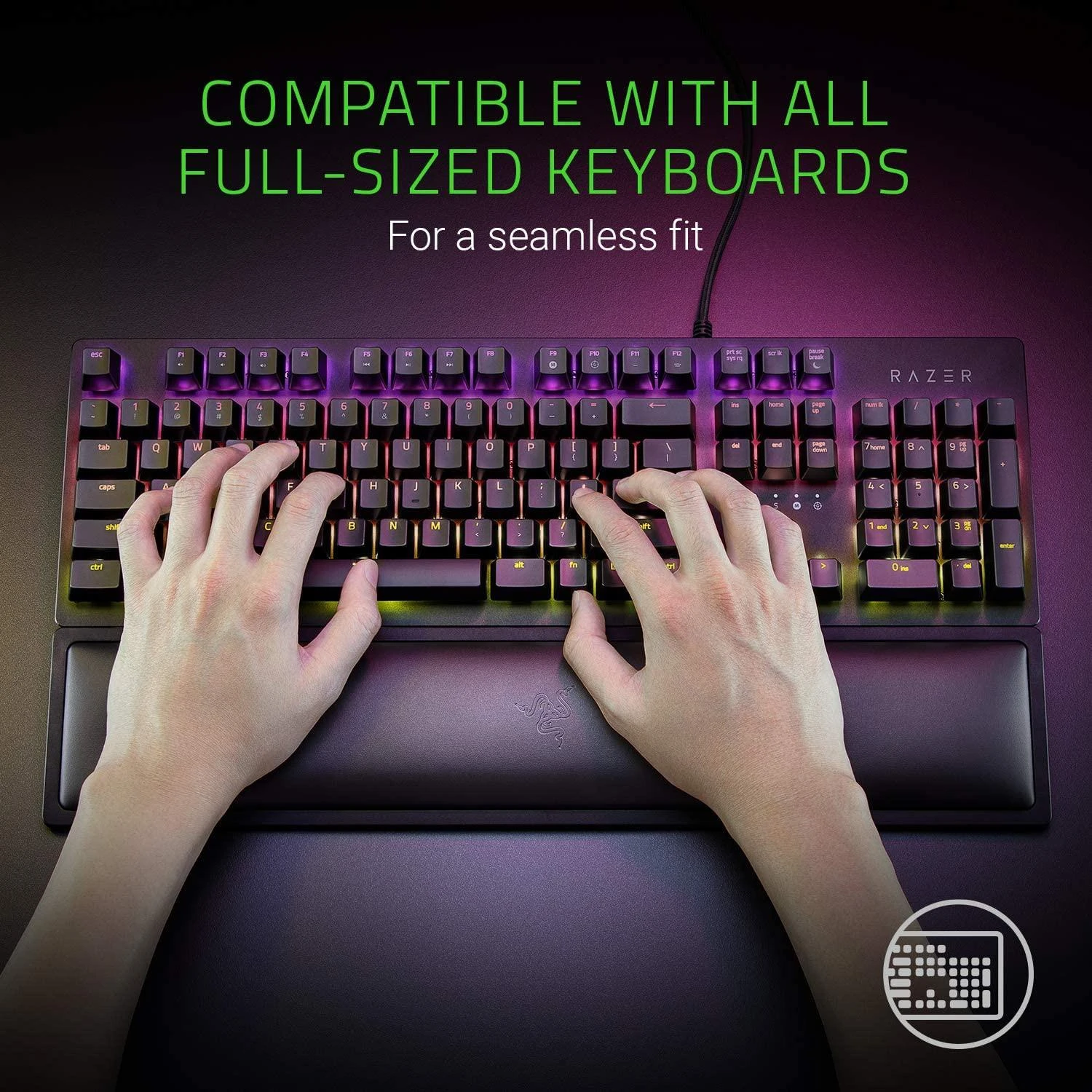 Razer Ergonomic Riešo atrama pilno dydžio klaviatūrai