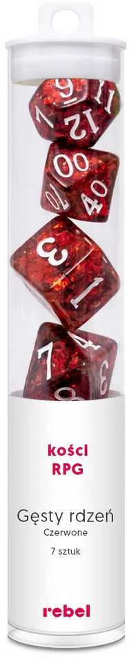 REBEL RPG dice set - Dense core - Deep Raudona (baltas numbers)