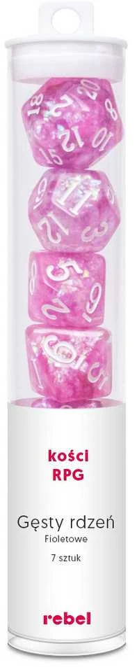 REBEL RPG dice set - Dense core - Violetinė (baltas numbers)
