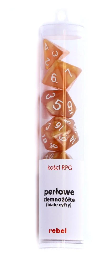 REBEL RPG kauliukų rinkinys – Perlas – Tamsiai Geltona