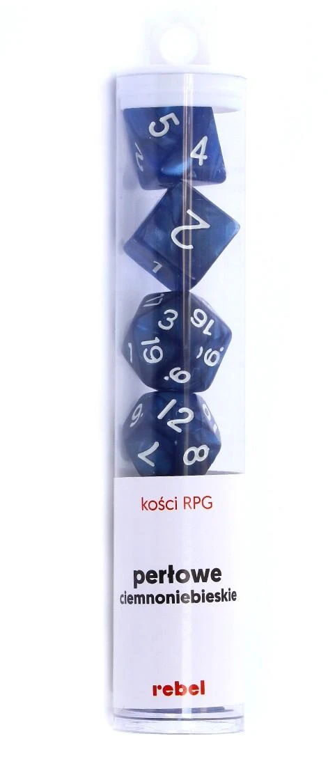 REBEL RPG kauliukų rinkinys - Pearl - Dark Mėlyna